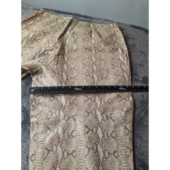 Dana Buckman Snake Print 100% Lambs Skin Pants Womens‎ 24 Beige Classic Animal - Picture 13 of 13